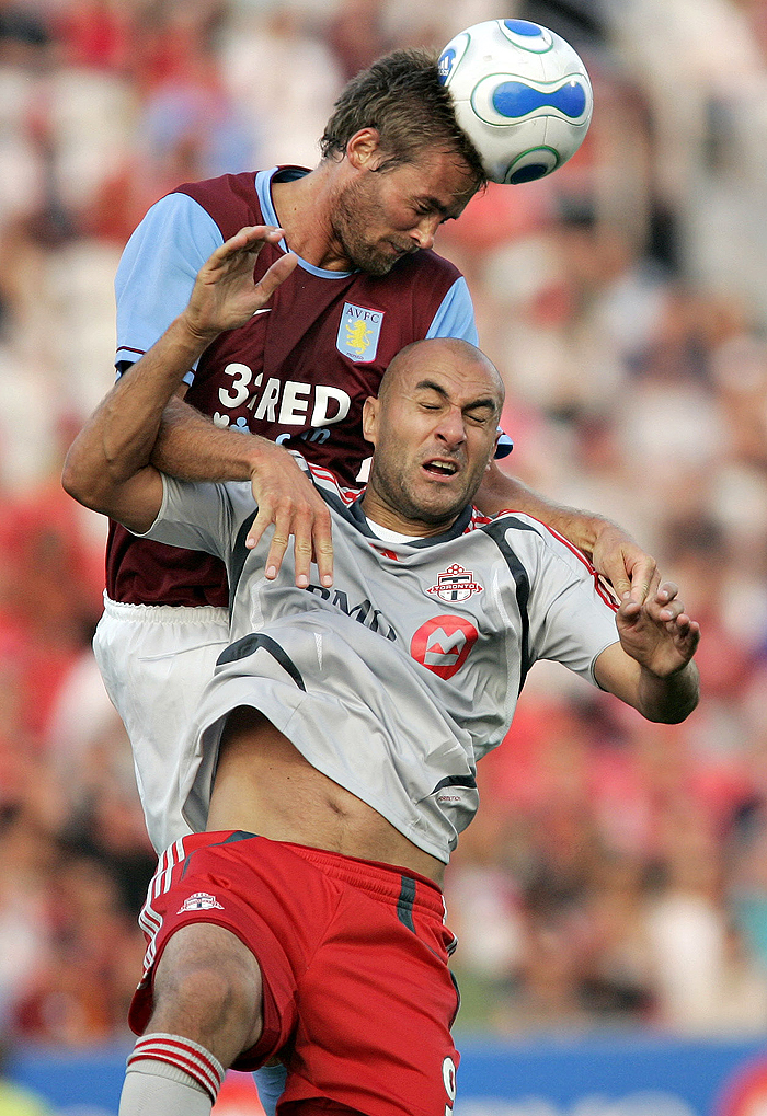 TFCs Danny Dichio during a friendly match against Aston Villa in 2007. AFP PHOTO/GEOFF ROBINS