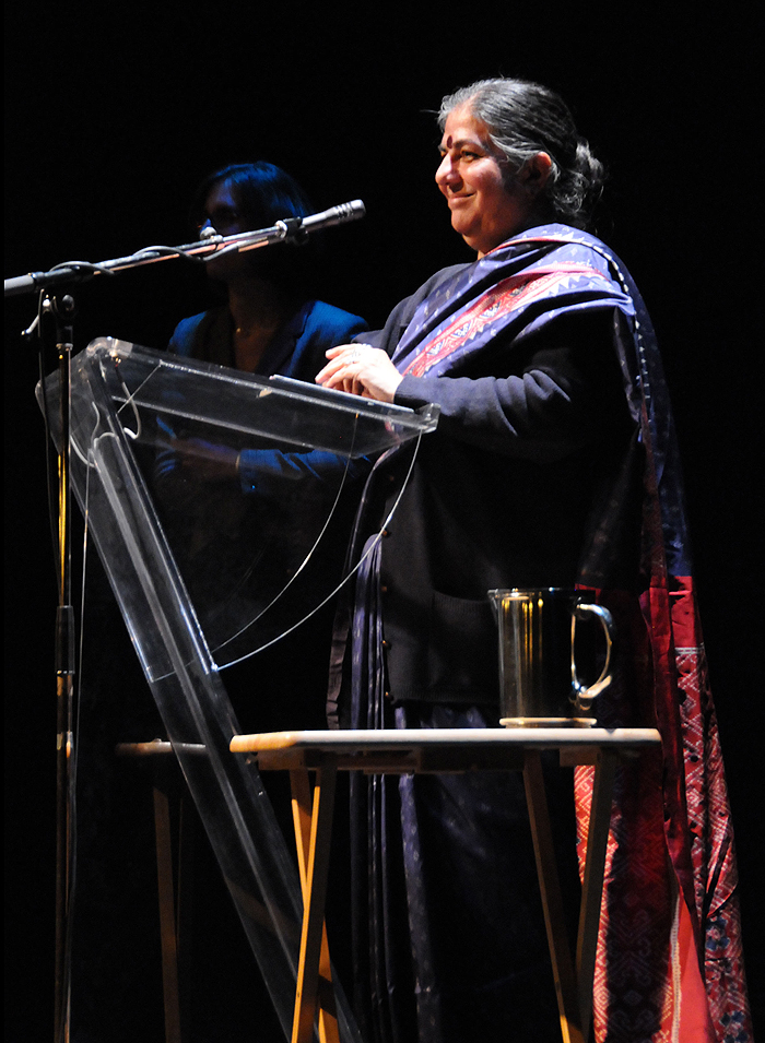 Dr. Vandana Shiva gives the keynote speech as part of Hart Houses World Food Week. Jo Dickens Photo