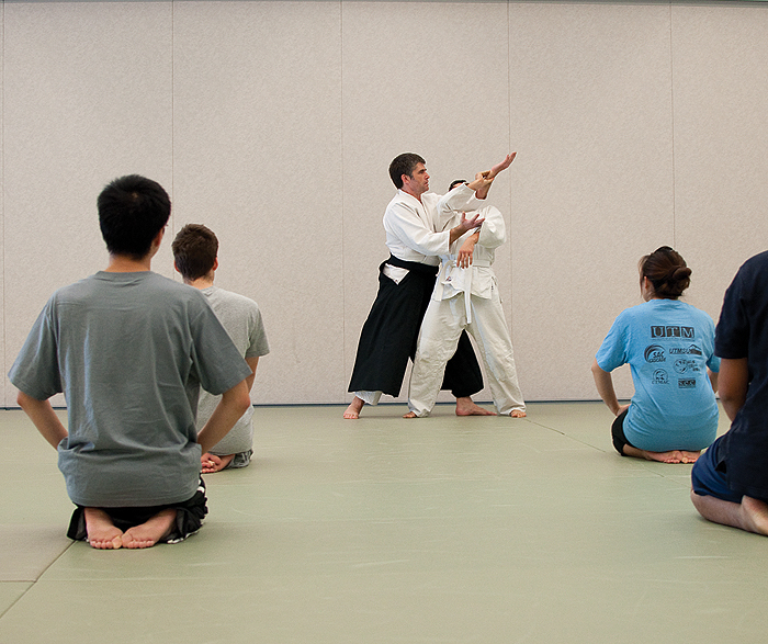 Christopher Young demonstrates an Aikido technique. Classes are available for students at UTM on Tuesdays from 7:30 p.m. to 9:30 p.m. For more information, visit the Department of Physical Education website. Matthew Filipowich/The Medium