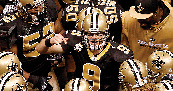 Saints quarterback Drew Brees (right) was named Superbowl MVP, completing 32 of 39 passes for 288 yards. Saints won their first Superbowl in franchise history. wordpress.com