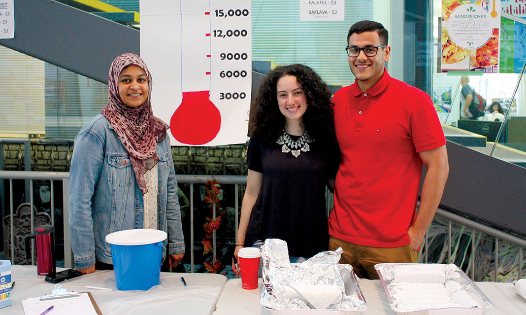 Shawarma, falafel wraps, and baklava were sold at the fundraiser.